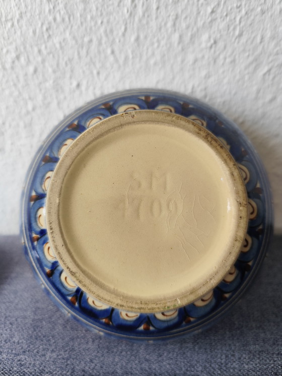 Image 1 of Vintage koektrommel van handbeschilderd keramiek, collector's item