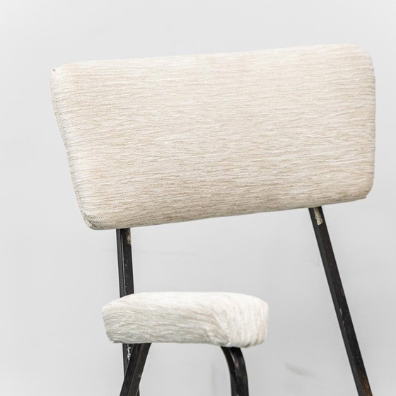 Image 1 of  SALOTTINO VINTAGE CON DIVANETTO E POLTRONE IN METALLO E TESSUTO ANNI ’70 MODERNARIATO