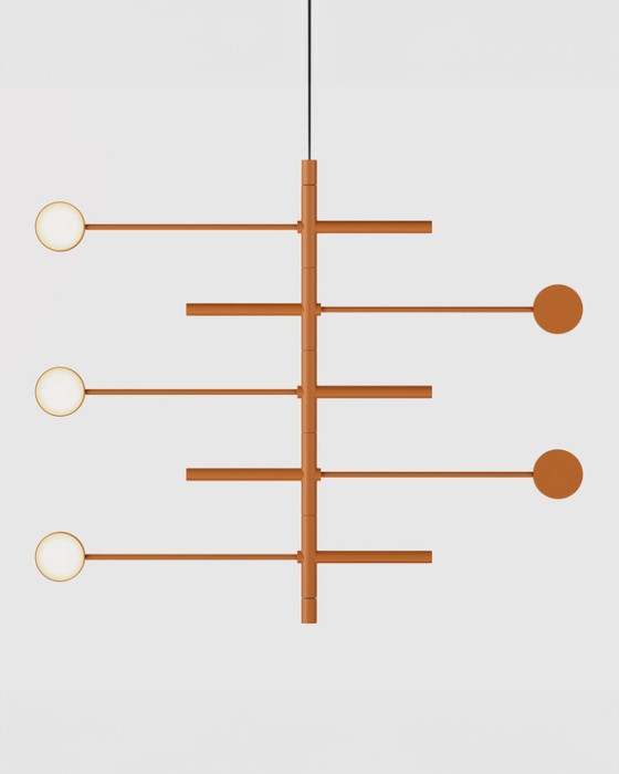 Image 1 of JAPTH KingPin Pendelleuchte mit 5 schwenkbaren Strahlern und Armen in Orange