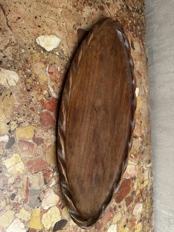 Image 1 of Plateau / Vide Poche ovale en Chêne attribué à Stanley Webb Davies de Windermere