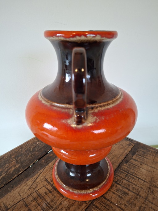 Mid-century West Germany vase, orange-brown