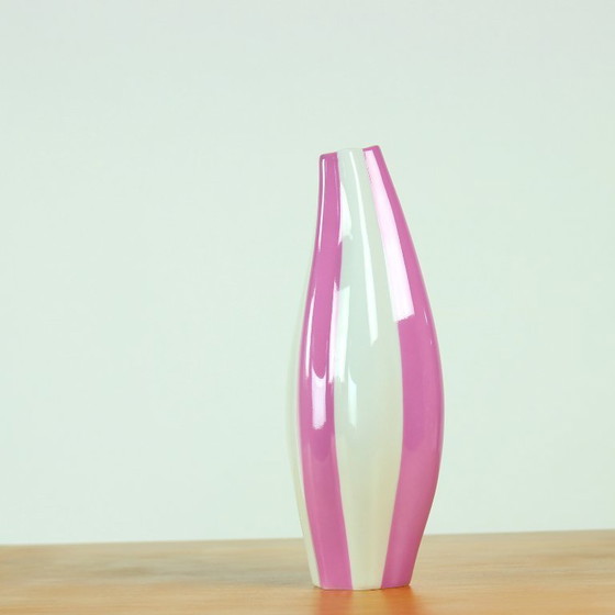 Image 1 of Jarrón de porcelana rosa y blanca de Royal Dux, Checoslovaquia, década de 1960