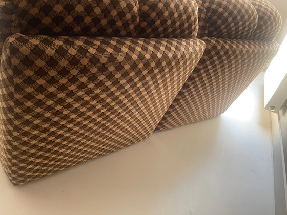 Image 1 of Italiaanse modulaire sofa /3 stuks  uit de jaren 70 met blokjesprint