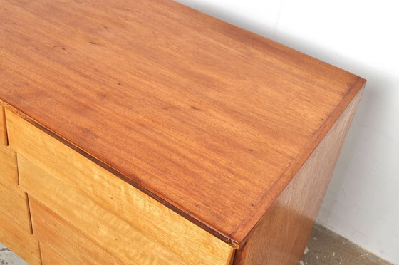 Image 1 of Vintage beech wood chest of drawers / store cabinet 1950s