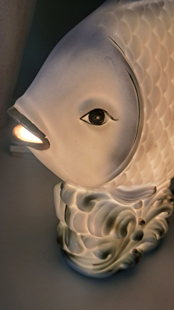Lampada a forma di pesce in ceramica vintage, da terra, funzionante – Lampade da tavolo (photo 7 of 7)