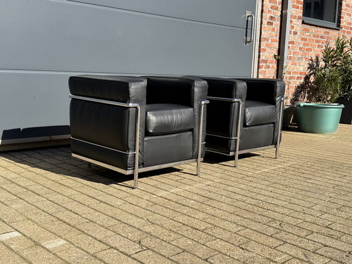 2x Cassina Le Corbusier Lc2 originali in CONDIZIONI DA SALA ESPOSITIVA!!
