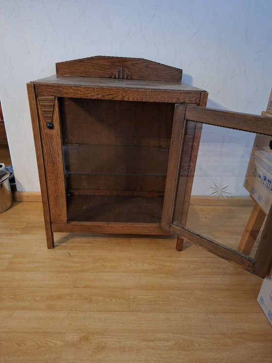 Vetrina antica in legno con anta in vetro, Vetrine, Marrone (foto 2 di 5)