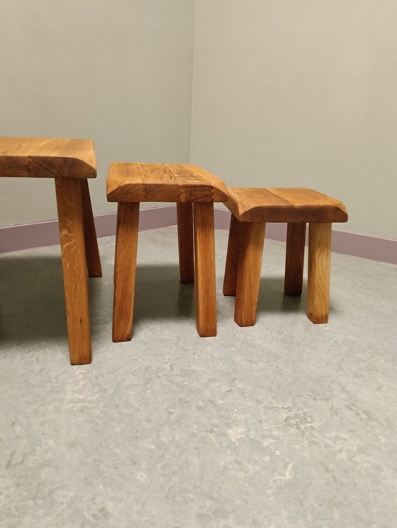 Juego de mesas auxiliares de estilo brutalista (3) – Wood (photo 9 of 14)