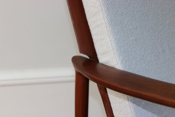 Paire de fauteuils scandinaves vintage teck 1960, Roche Bobois, Bois, Textile, Marron, Mid Century Modern (photo 8 sur 13)