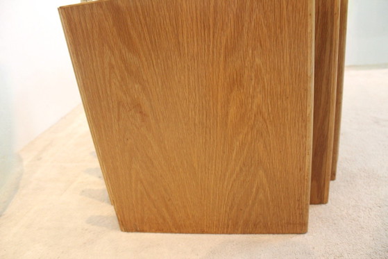 Heinz Lilienthal Sculpturale Glazen Salontafel, Koffietafelboeken, Hout, Brutalist (foto 7 van 11)