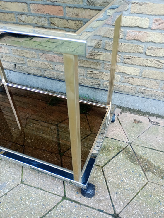 Image 1 of Belgo chrome rolling table bar table
