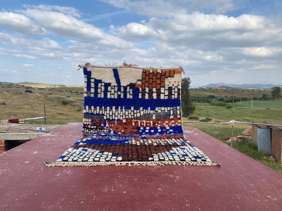 Zeitgenössischer mehrfarbiger Berber-Teppich aus Wolle – 300 x 200 cm – Teppiche & Läufer, Baumwolle, Modern (photo 17 of 17)