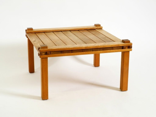 Salontafel uit de "Farmer Collection" uit de jaren 60 van Gerd Lange voor Bofinger, gemaakt van lichtbruin gebeitst essenhout.