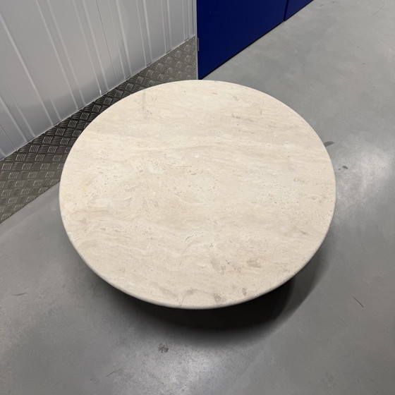 Image 1 of Beige travertine coffee table