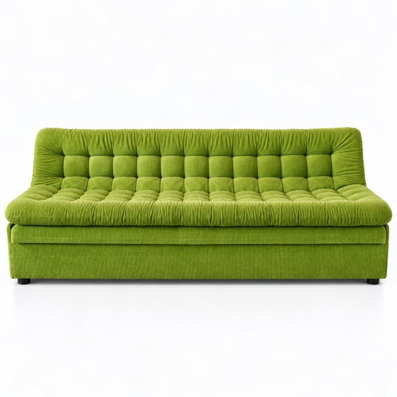 Vintage Jaren 70 Elementenbank Groen Ribfluweel – 3-5 zitsbanken, Velvet (photo 2 of 6)