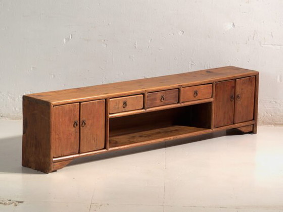 Antique Chinese low cabinet in elm wood – China, circa 1900 – Sideboard cabinet, Iron (photo 6 of 40)