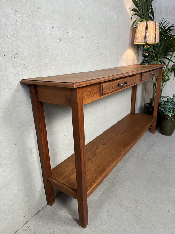 Image 1 of XL Wall Table or Console - Pitchpine