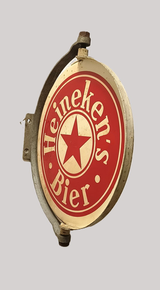 Image 1 of Enseigne en émail Heineken vers 1950