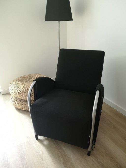 Gelderland 6020 armchair matte chrome black fabric