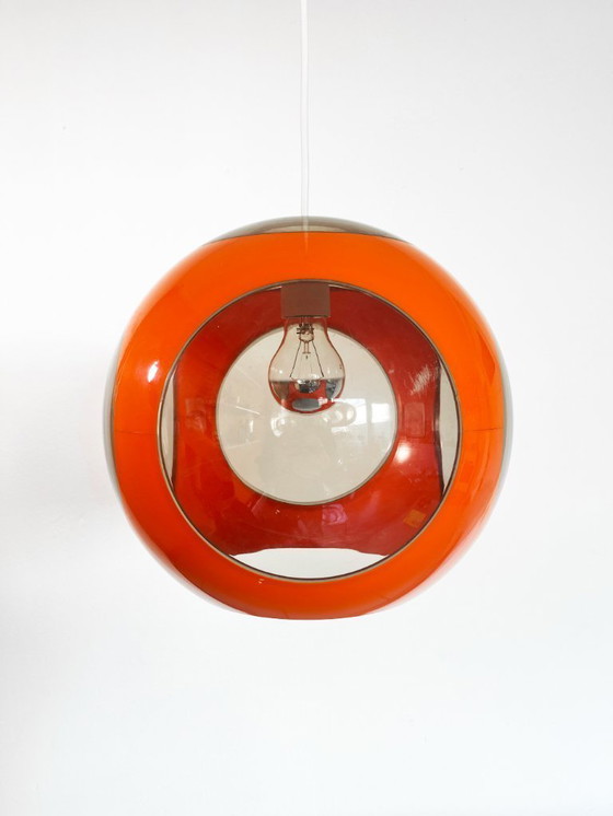 Image 1 of Suspension œil de mouche orange vintage années 70