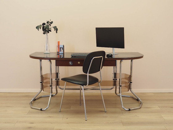 Image 1 of Mahogany desk, Italian design, 1980s, made in Italy