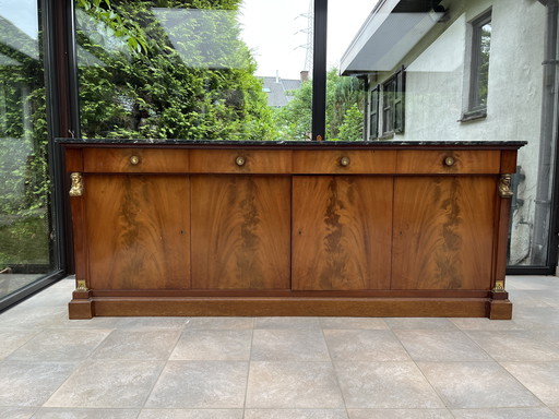 Mobile antico in stile Impero con piano in marmo