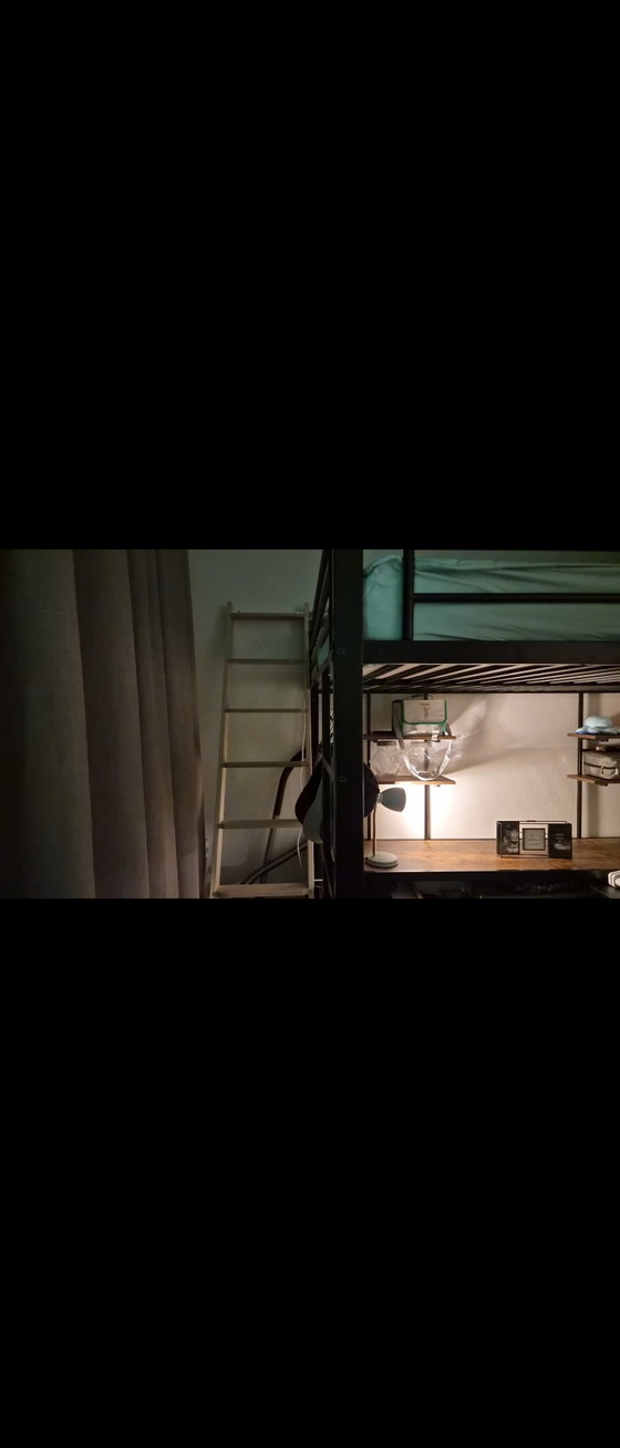 Image 1 of Lit mezzanine Gutent 140x200 avec matelas, échelle et bureau