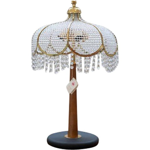 Vintage-Tischlampe aus Metall und Kristall von Nara Gaufré, Italien