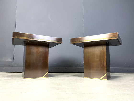 Image 1 of Pair of Brass Side Tables by Belgochrom, 1970s
