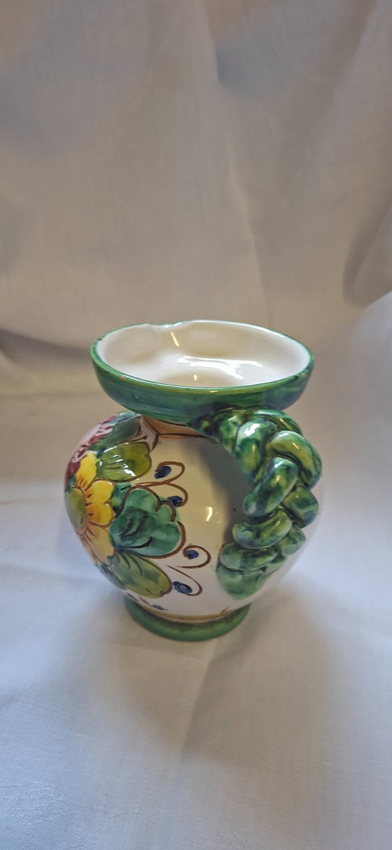 Vintage hand-painted jug/floor vase – Ceramic (photo 2 of 8)