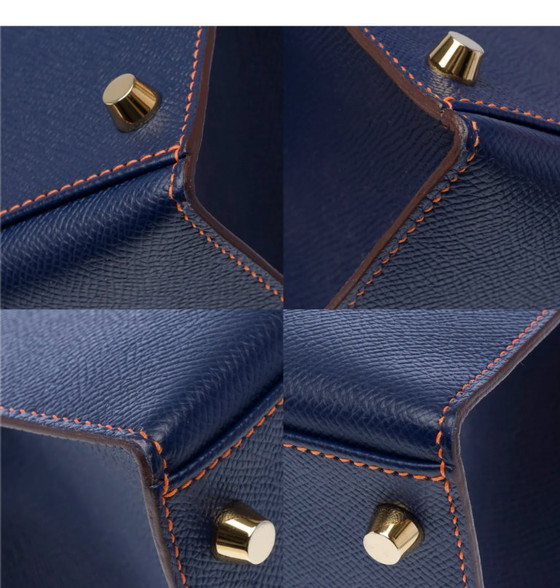 Image 1 of Borsa Hermes Kelly 32 En Cuir Bleu - 103430