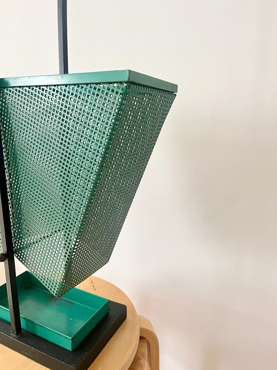 Image 1 of Portaombrelli vintage in metallo verde e nero, stile rockabilly, anni '50