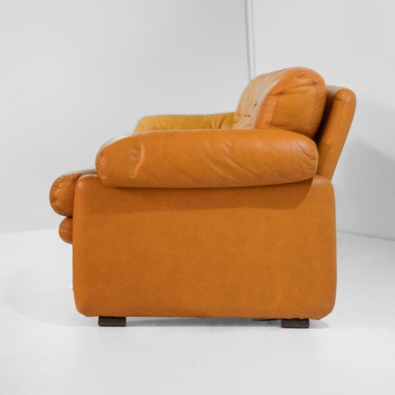 Image 1 of 1x divano grande in pelle marrone Coronado vintage del 1970 di Tobia Scarpa per C&B Italia