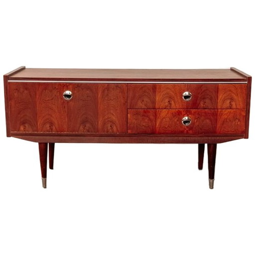 Vintage Dressoir Jaren 60 Van Palissander Fineer Met Chromen Greepjes