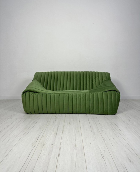 Image 1 of Canapé Sandra vintage d'Annie Hiéronimus pour Cinna, velours vert, design français, années 1970