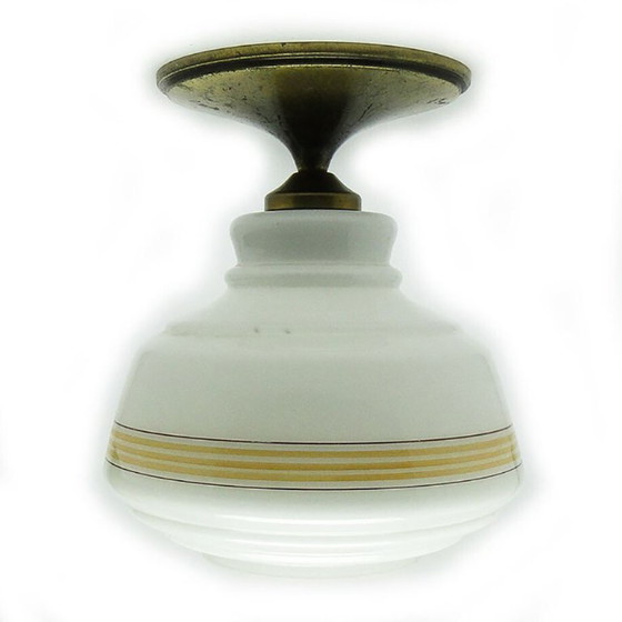 Lámpara colgante de mediados de siglo de Polam, década de 1970. – Lámparas colgantes, Glass, Metal (photo 4 of 16)