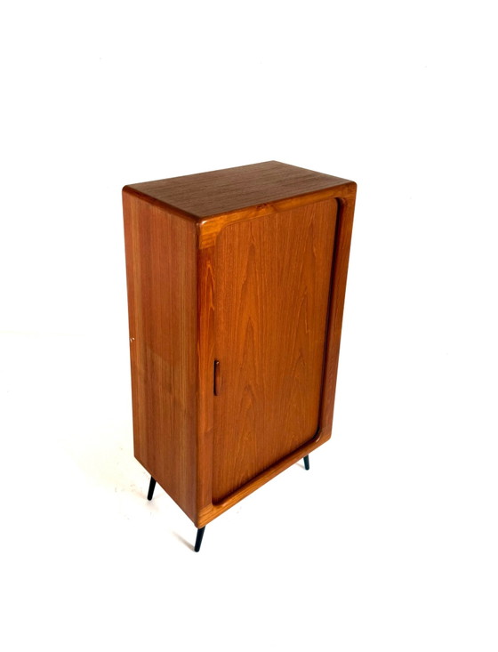 Vintage Deense  teakhouten highboard, Dyrlund ‘80, Wandkast, Bruin (foto 8 van 10)