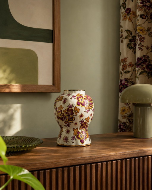 Boch Frères Keramis “Fleur de Saxe” Art Deco Vase
Belgium, circa 1930s
