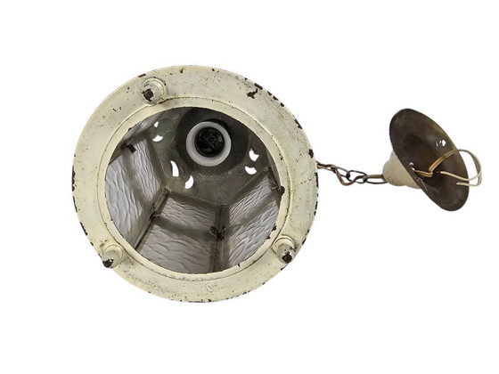 Image 1 of Lanterna - lampada a sospensione - vetro - metallo - rame - Scuola di Amsterdam - anni '50