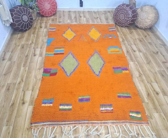 Handgewebter Naturwollteppich mit traditionellem Farbmuster, 2/3 m – Aime Té, Teppiche & Läufer, Wool (photo 8 of 8)