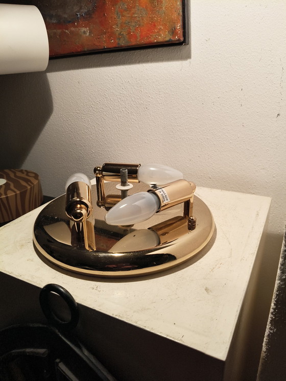 Image 1 of Vintage design modernist glazen bloemen Murano plafonnière toegeschreven aan Barovier et Toso