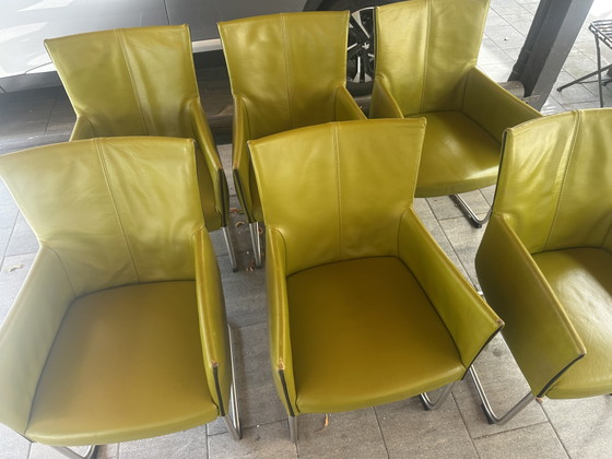 Zes Leren Bert Plantagie Eetstoelen – Eetkamerstoelen, Leather (photo 4 of 11)