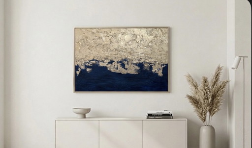 Peinture acrylique « Marées dorées »