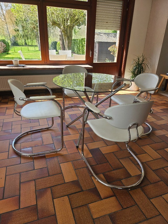 Image 1 of Set : 4x Effezeta stoelen & tafel