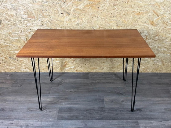 Image 1 of 60er 70er Jahre Teak & Metall Esstisch Dining Table Danish Modern Design Denmark