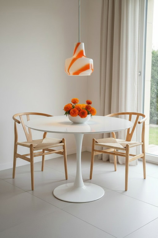 Lampada a sospensione arancione Murano anni '70