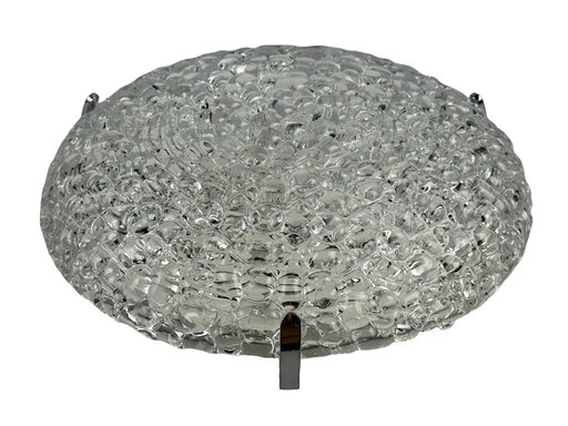 60s 70s Lamp Lamp Plafoniere Flush Mount Ice Glass Space Age Design