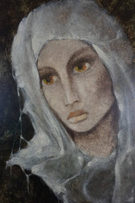 P.Petit. Portrait of the girl. – schilderijen tekeningen, Wood (photo 2 of 6)