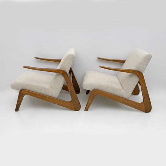 Image 1 of Paire de fauteuils Bouclè italiens de style moderne du milieu du XXe siècle, années 1970