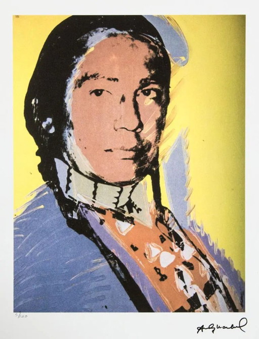 After Andy Warhol, the American Indian, 1980s, Lithograph – lithos zeefdrukken, Paper